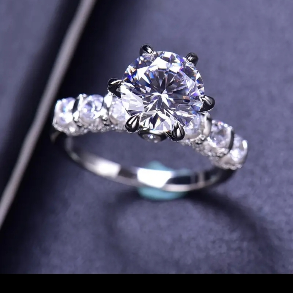Beautiful 3ct Pave' Moissanite Diamond Ring